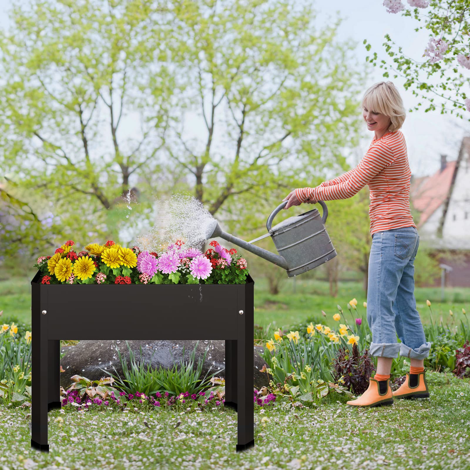 PROXRACER galvanized steel planter offers long-lasting reliability in any weather.