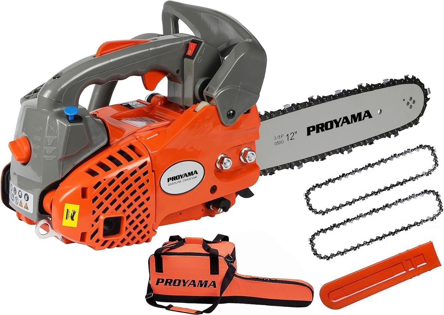 PROYAMA 26CC top-handle chainsaw front view for precise pruning and small cuts