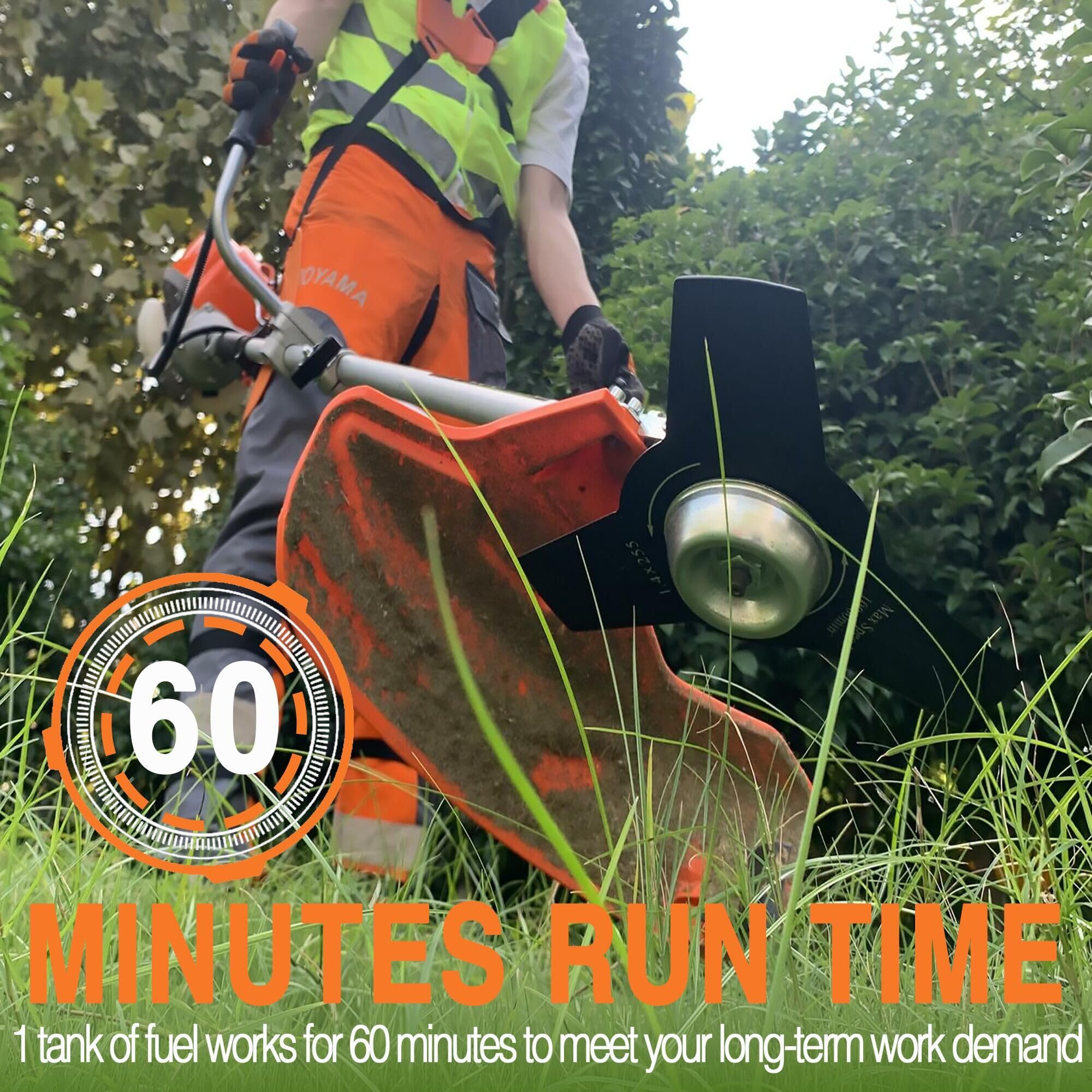 PROYAMA 40cc Brush Cutter ergonomic handlebar supports comfortable extended sessions.