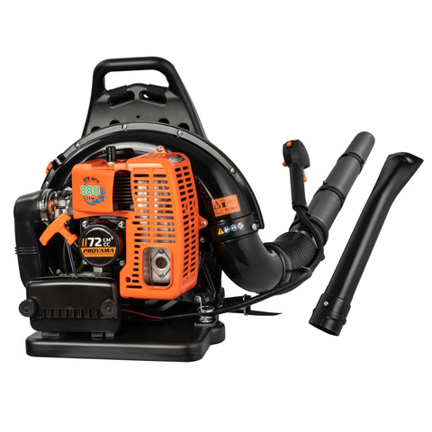 PROYAMA 72CC leaf blower front view shows powerful air intake for yard cleanup