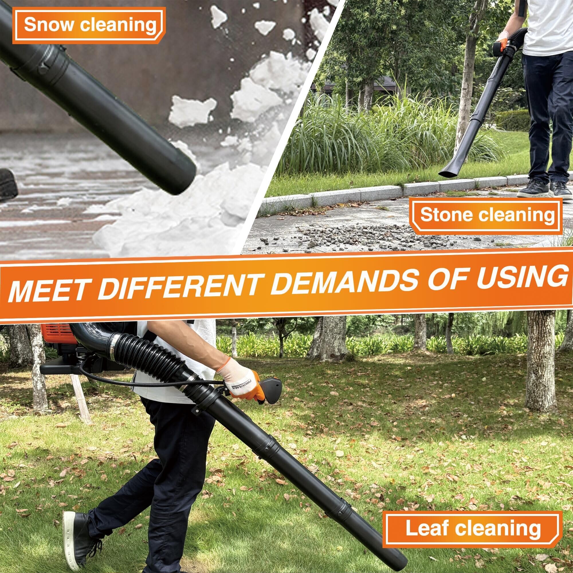PROYAMA 72CC leaf blower nozzle-flat setup for tight spaces