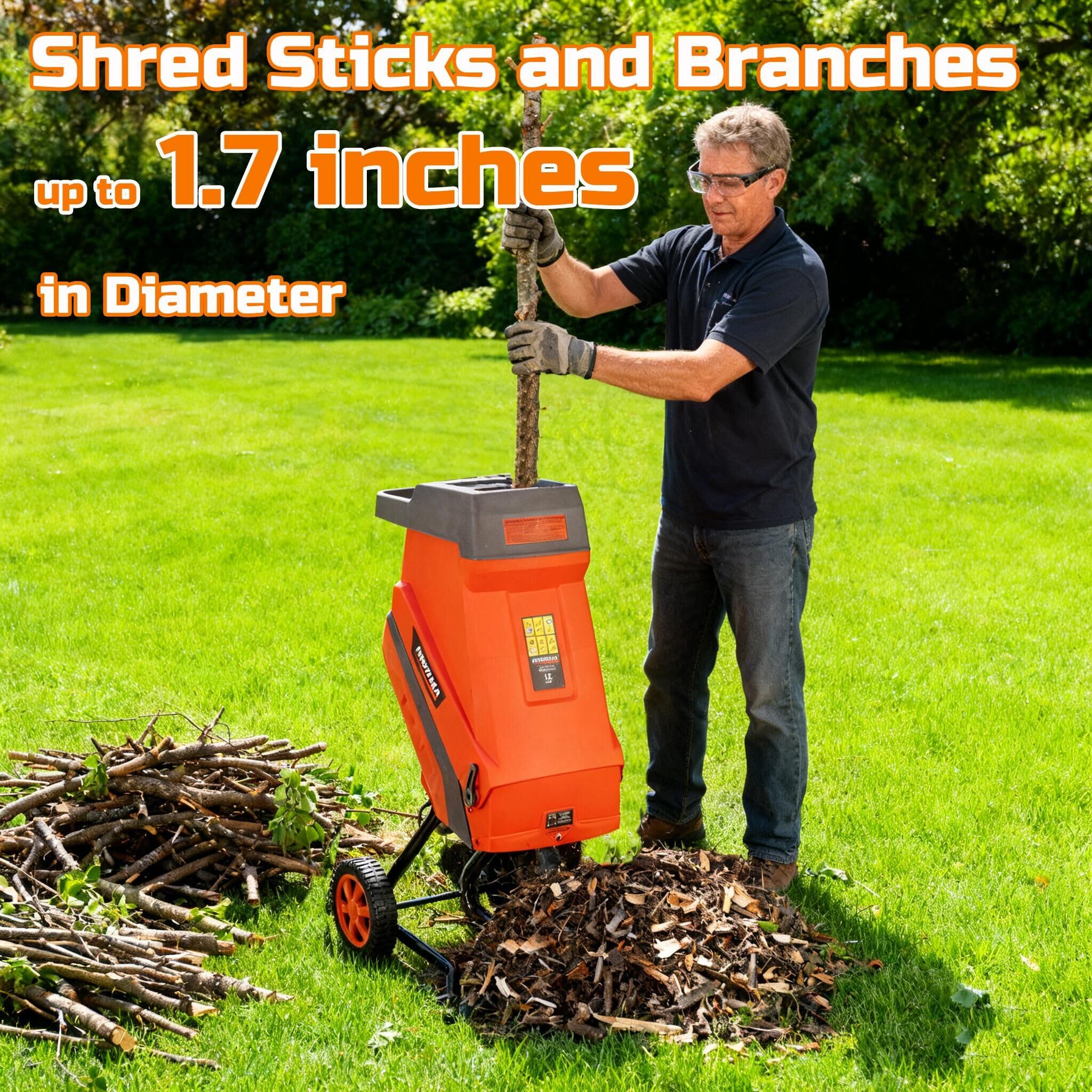 PROYAMA double-sided steel blades for efficient shredding of leaves and small branches.