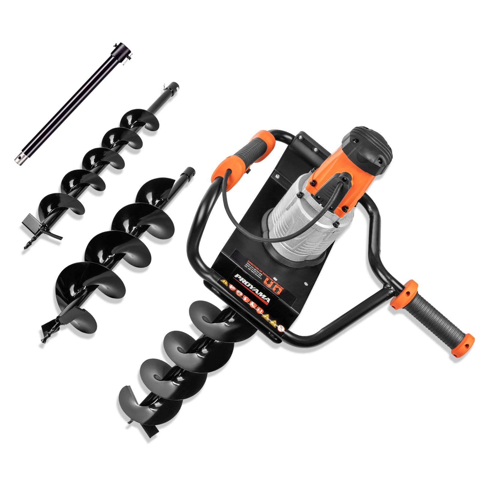 PROYAMA electric post-hole digger with anti vibration grip for steady operation.