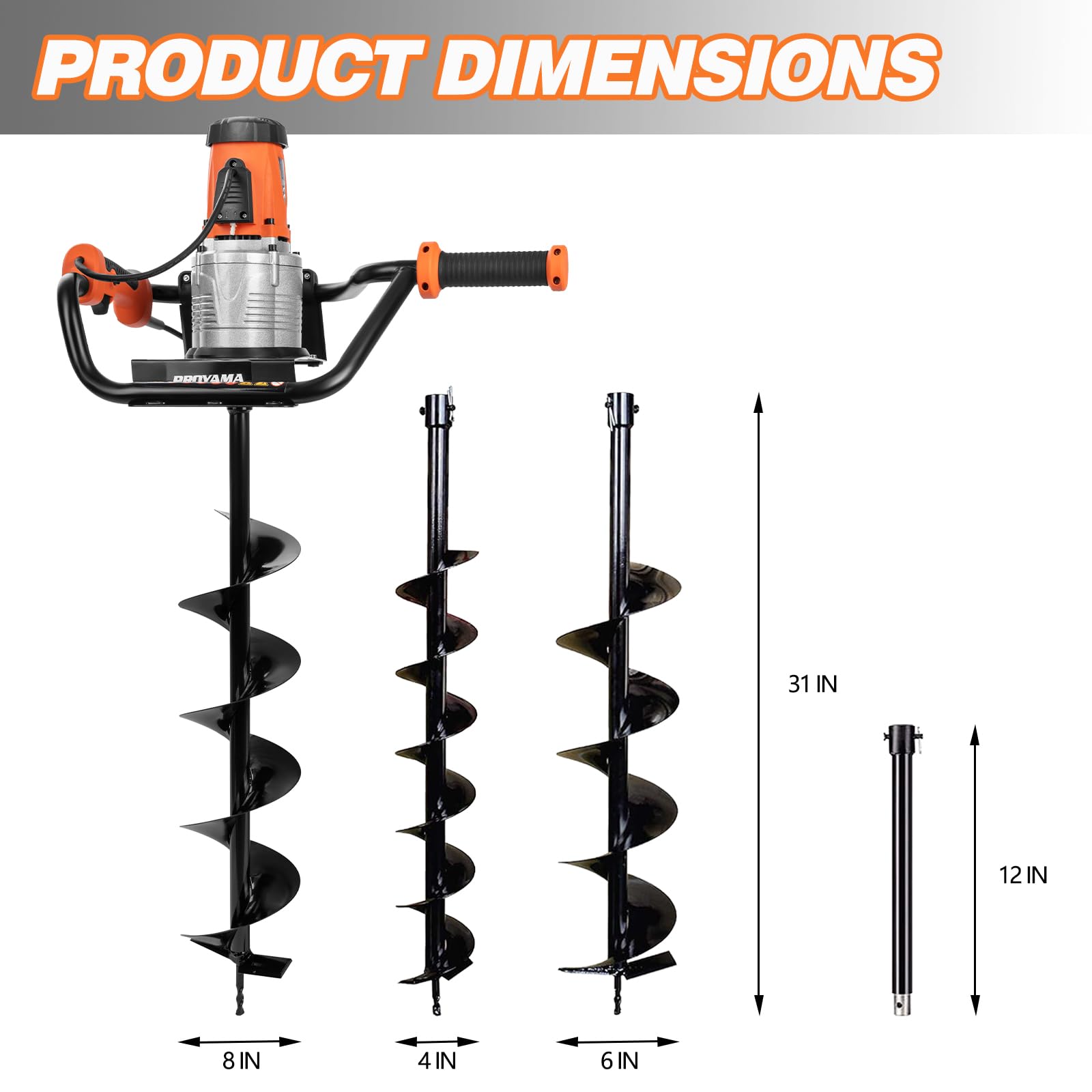 PROYAMA reverse handle improves control and safety during operation.