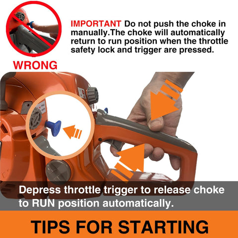 PROYAMA safety switch prevents accidental starts.