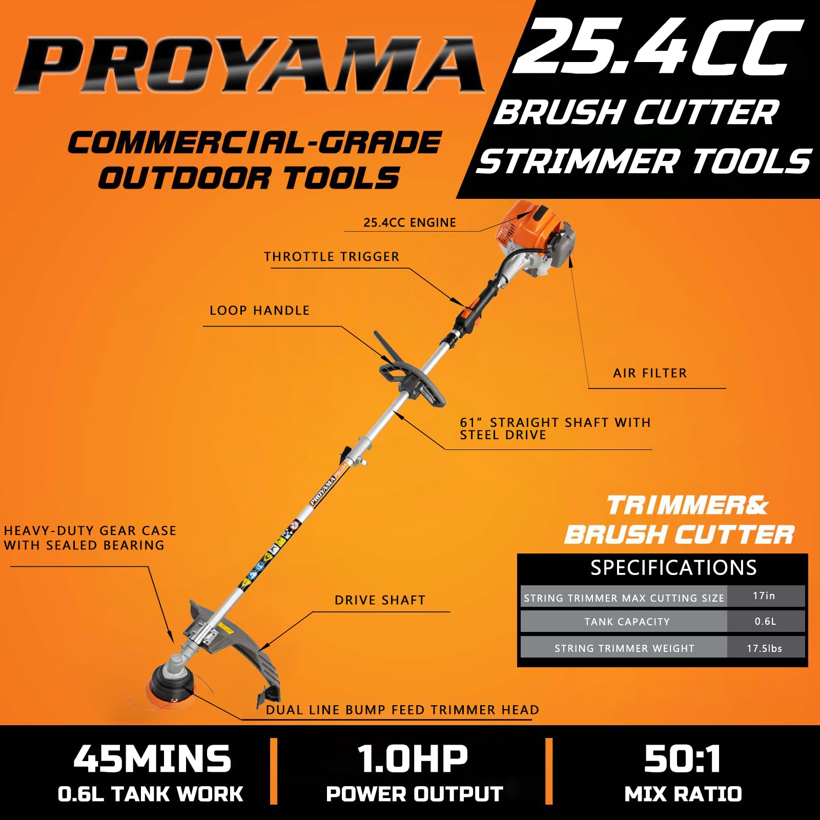 PROYAMA shoulder straps provide comfortable, balanced handling