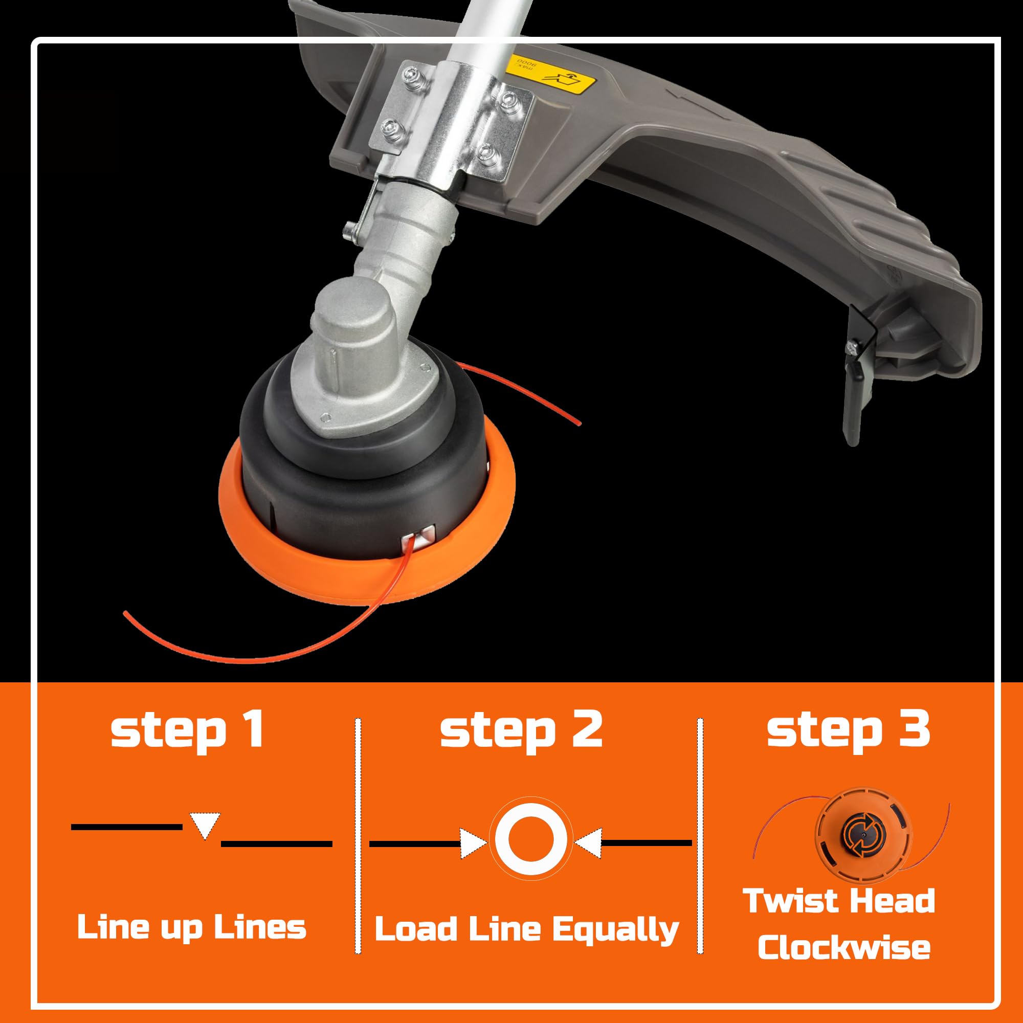 PROYAMA weed wacker tool-free line reload highlights fast setup