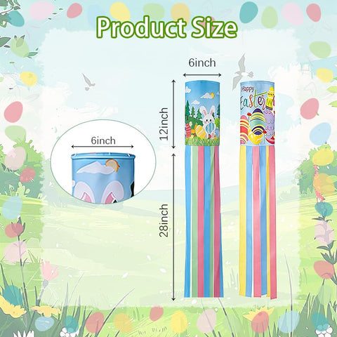 PrreDeACCE Easter windsock bunny flag yellow red brightens entryways for celebrations.