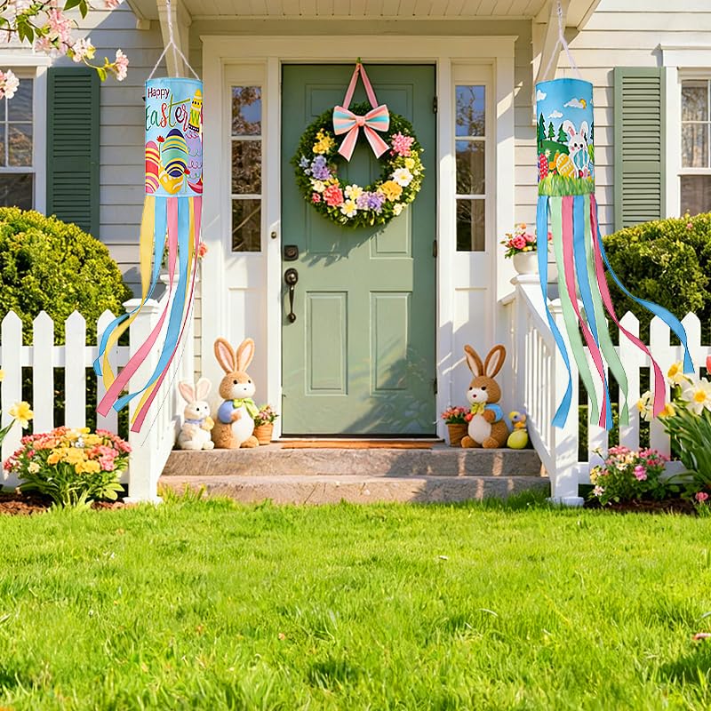 PrreDeACCE windsock front door hanging adds welcoming garden charm.