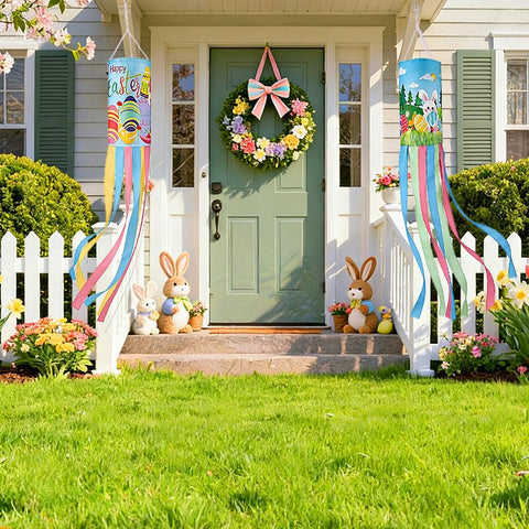 PrreDeACCE windsock front door hanging adds welcoming garden charm.
