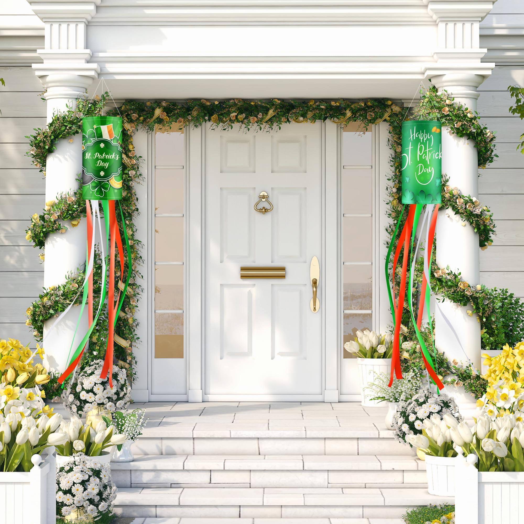 PrreDeACCE 40-inch windsock with ornate border for festive ambiance