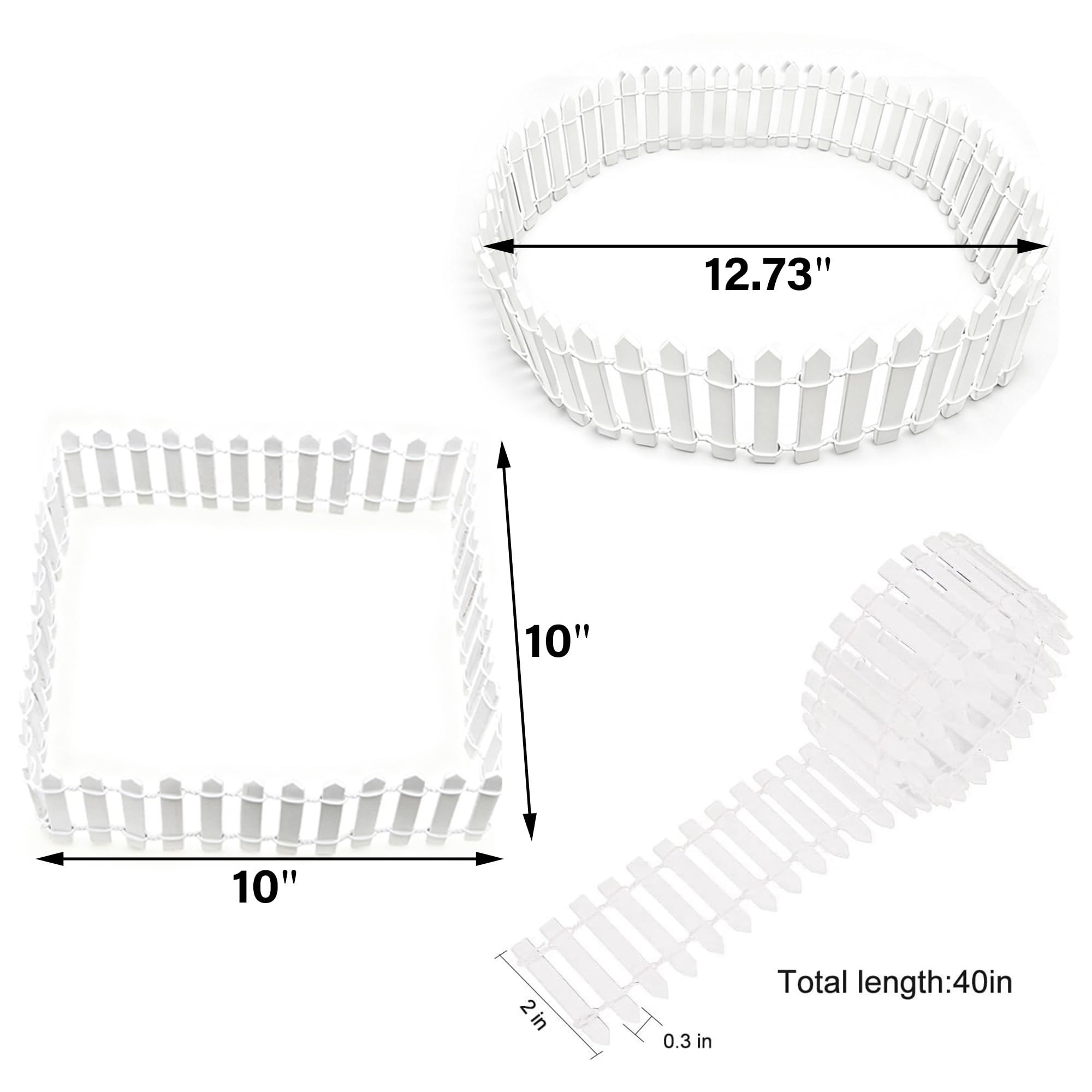Prsildan white 40-inch dollhouse fence panels for mini scenes.