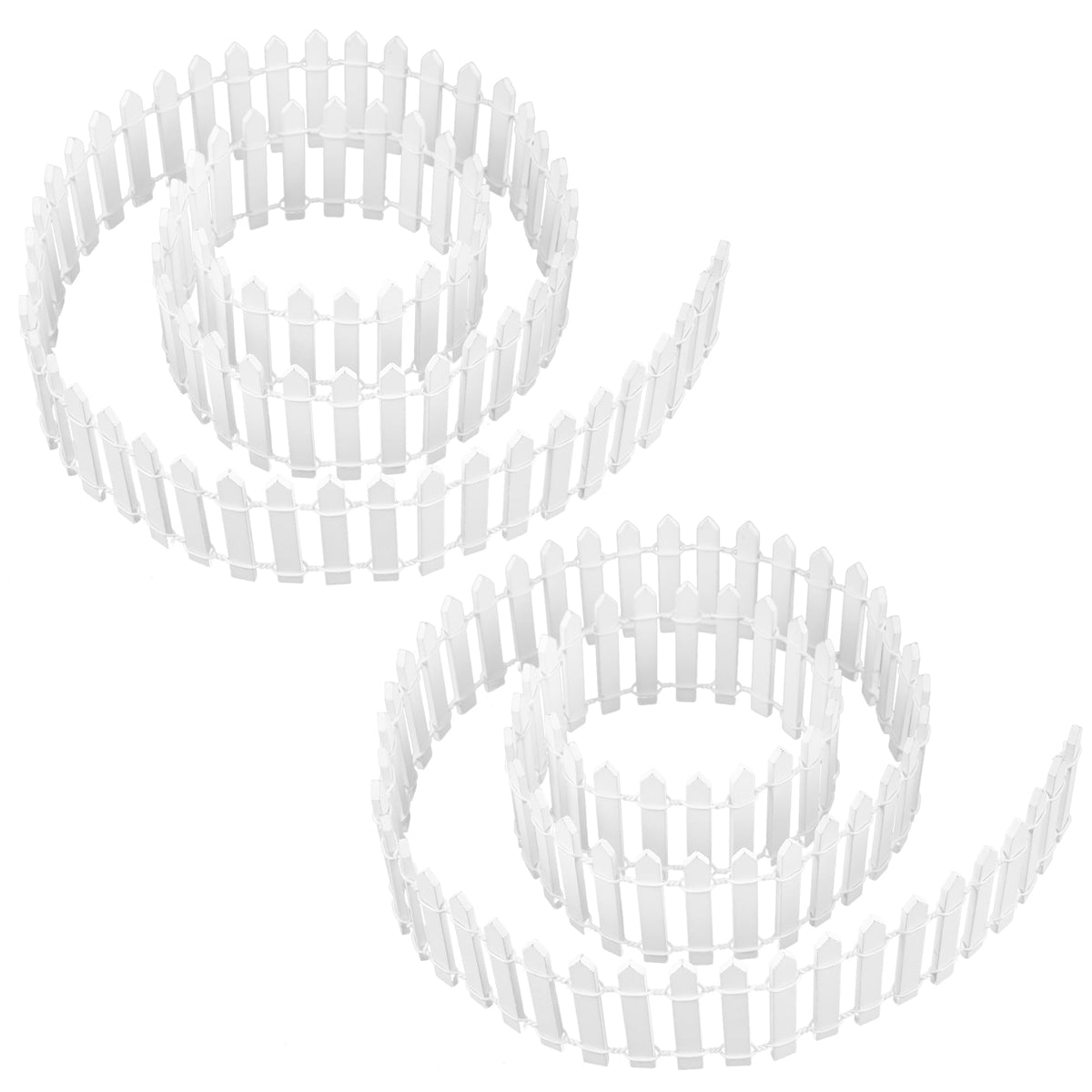 Prsildan fairy garden fence 40-inch white panels for dollhouse displays.