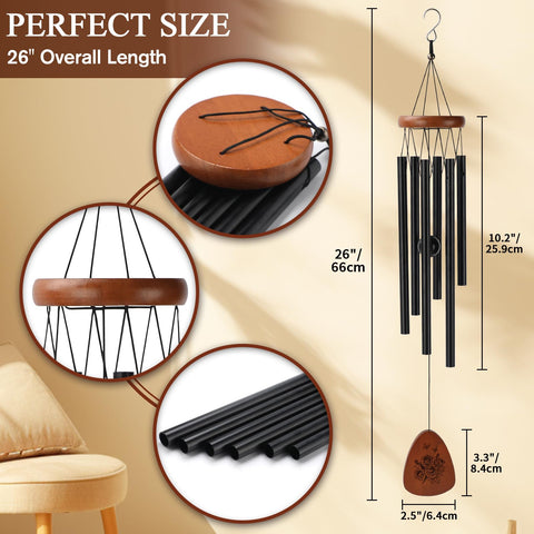 PRSTENLY 26-inch wind chime with easy hang hardware for quick setup