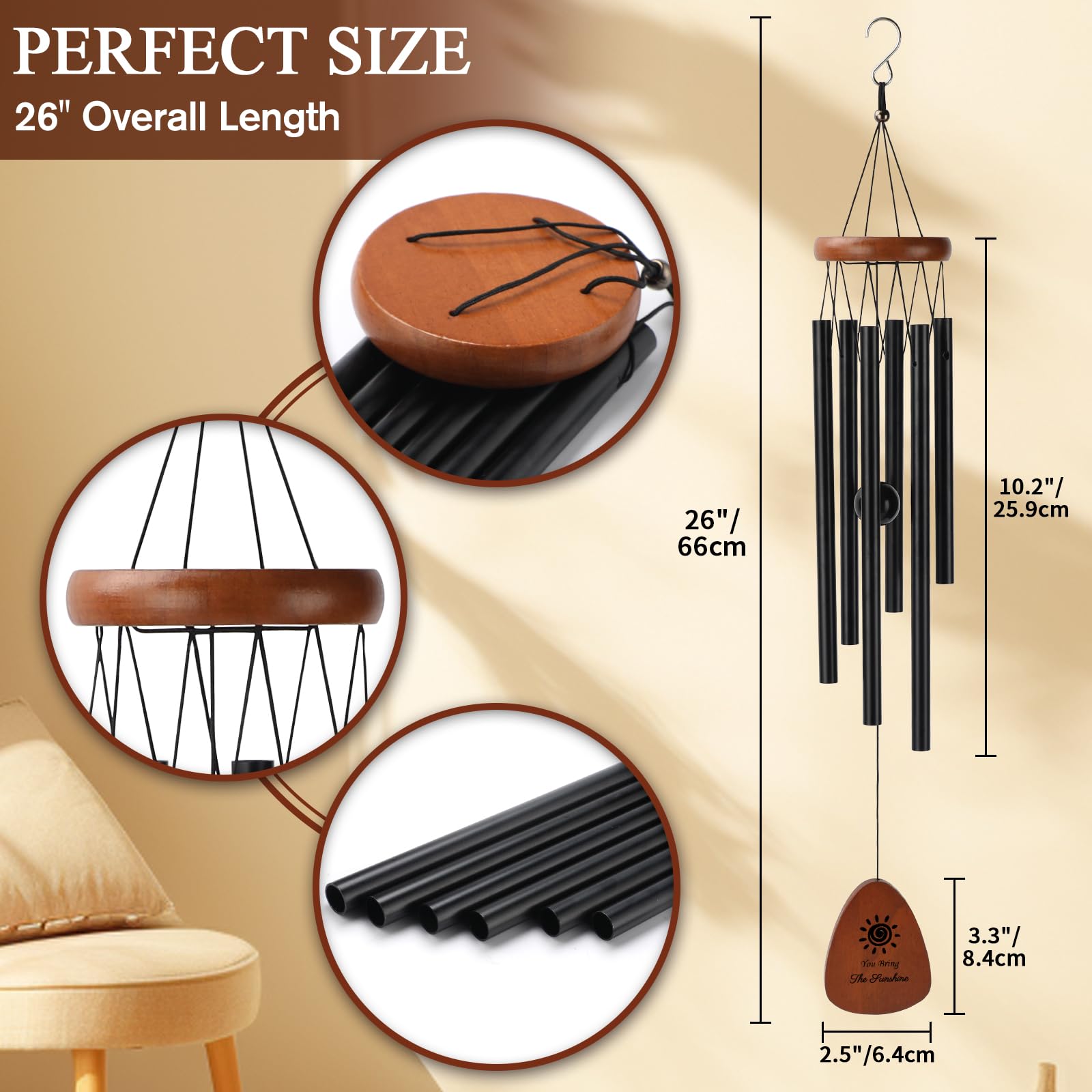 PRSTENLY durable wind chime built to endure weather and years of use