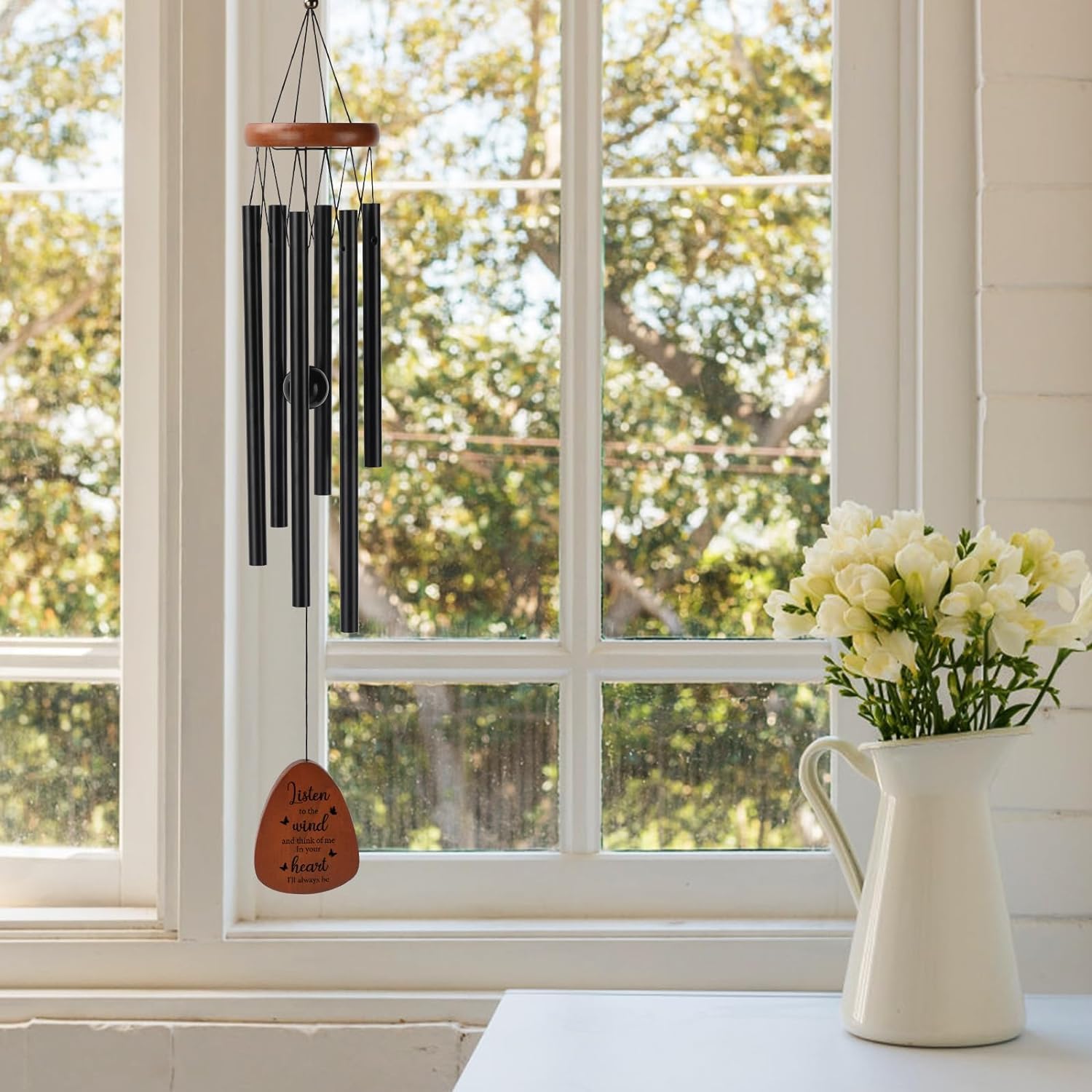 PRSTENLY memorial wind chimes porch installation demonstrates simple hanging and calming sound.