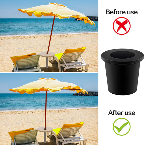 Prudiut fixed wedge secures umbrella position, minimizing wind sway on outdoor tables.