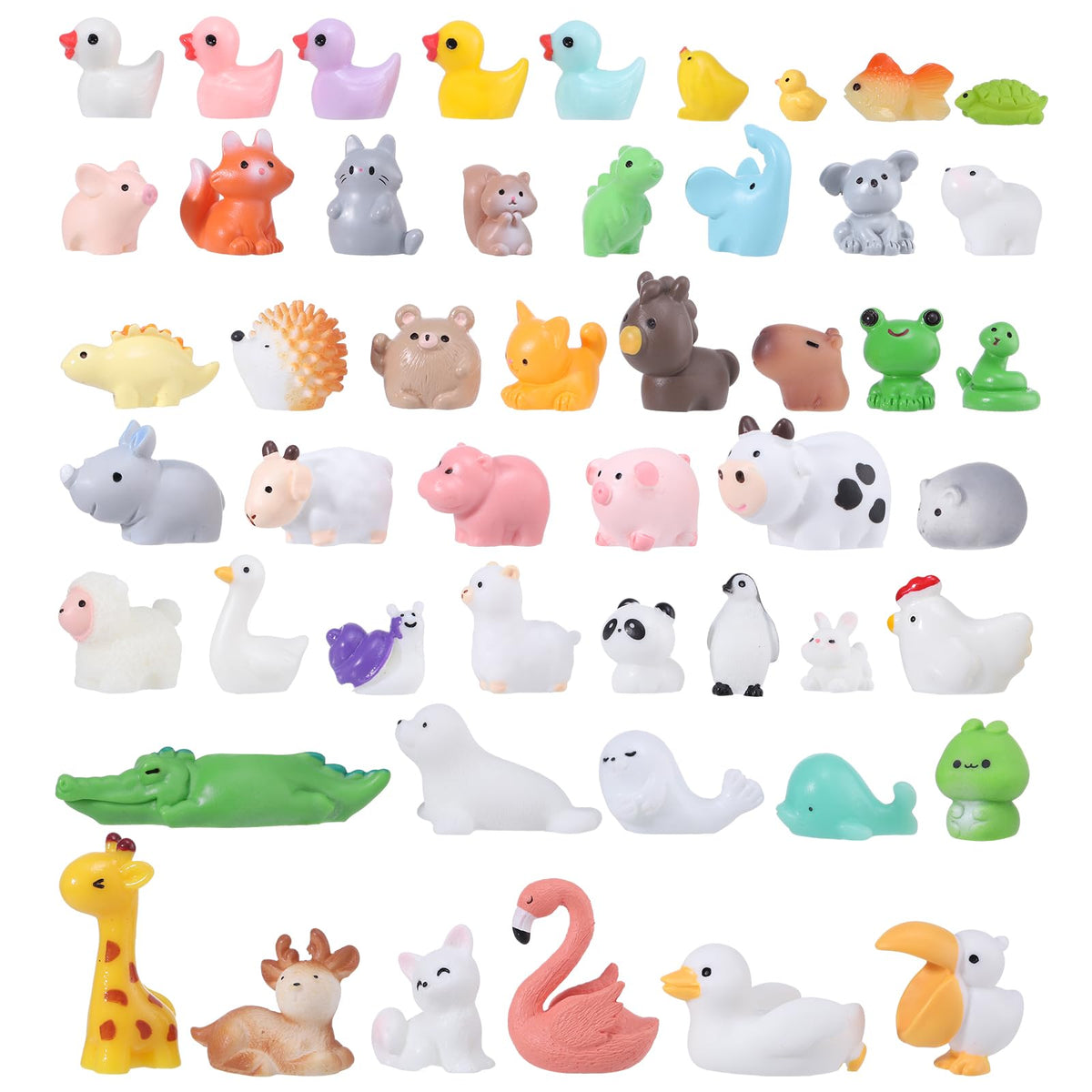Prudiut mini resin ducks set for desk decor and treasure hunts