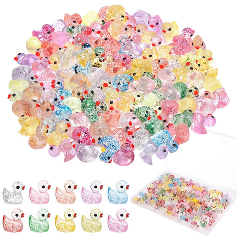 Prudiut mini resin ducks glitter pack for decorative display and party favors
