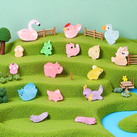 Prudiut mini animals brighten fairy gardens and terrariums