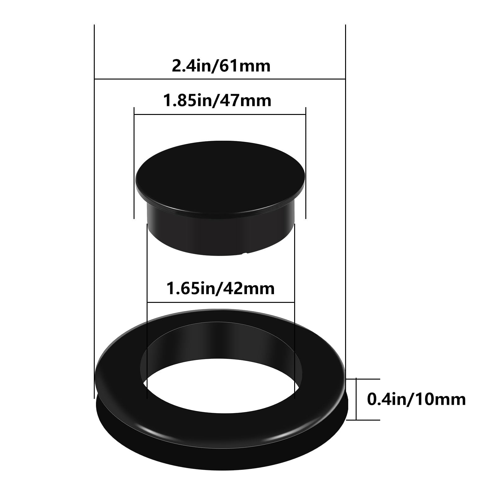 Prudiut silicone grommet inner diameter 1-66in ensures snug fit.