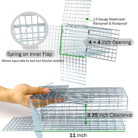 Heavy-duty 2mm metal excluder door stands up to chewers.