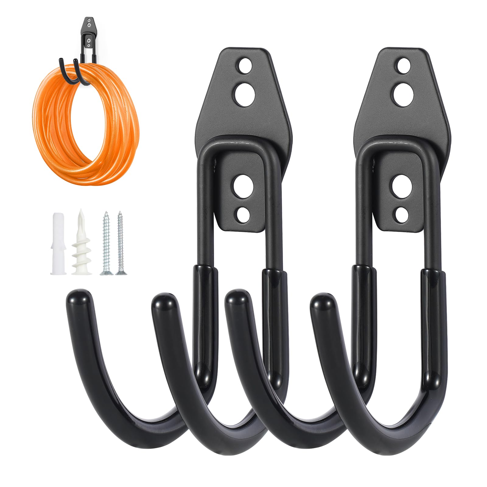 Pruite hose hanger wall mount 2-pack for organized outdoor storage