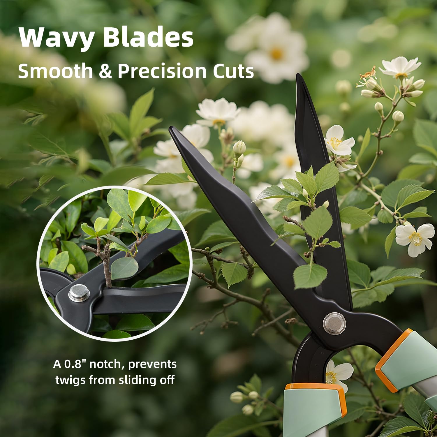 PrunePro balanced lightweight blade reduces top-heavy feel for precise, comfortable cuts.