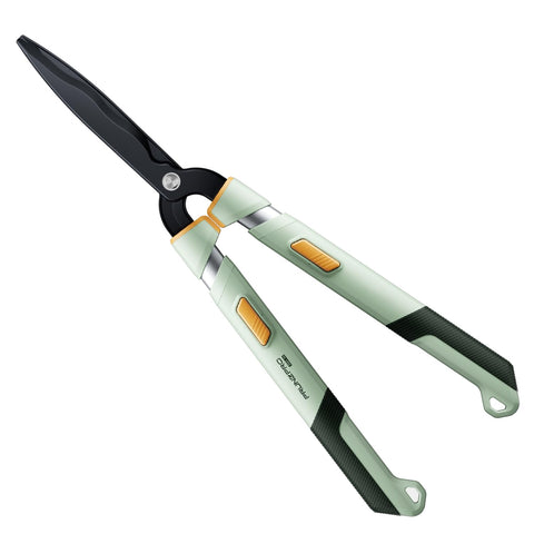 PrunePro extendable hedge shears extended reach to prune tall hedges without ladders.