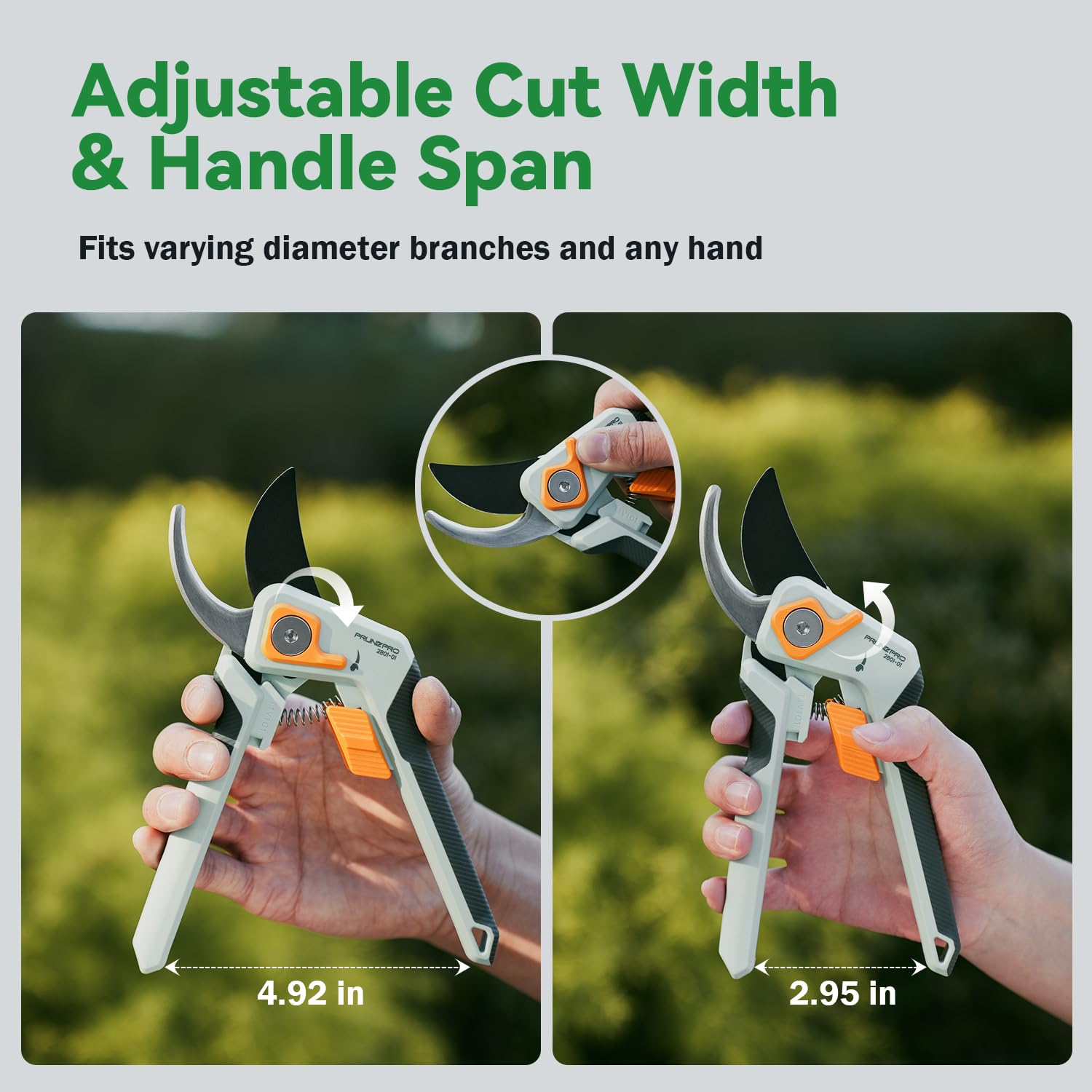 PrunePro pruning shears bypass cut in action on stems