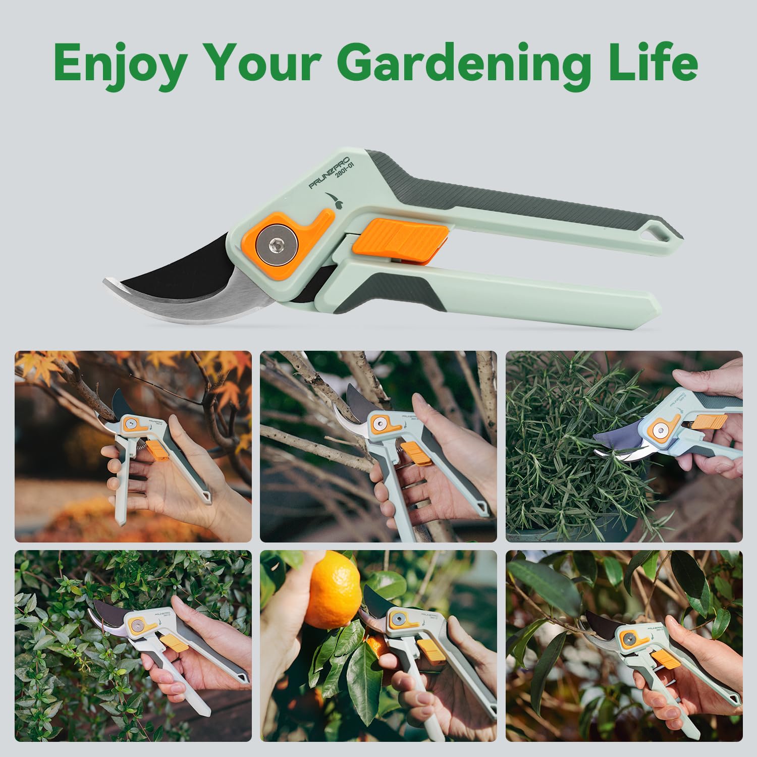 PrunePro pruning shears Diamond Teflon coating lowers friction for smooth cuts