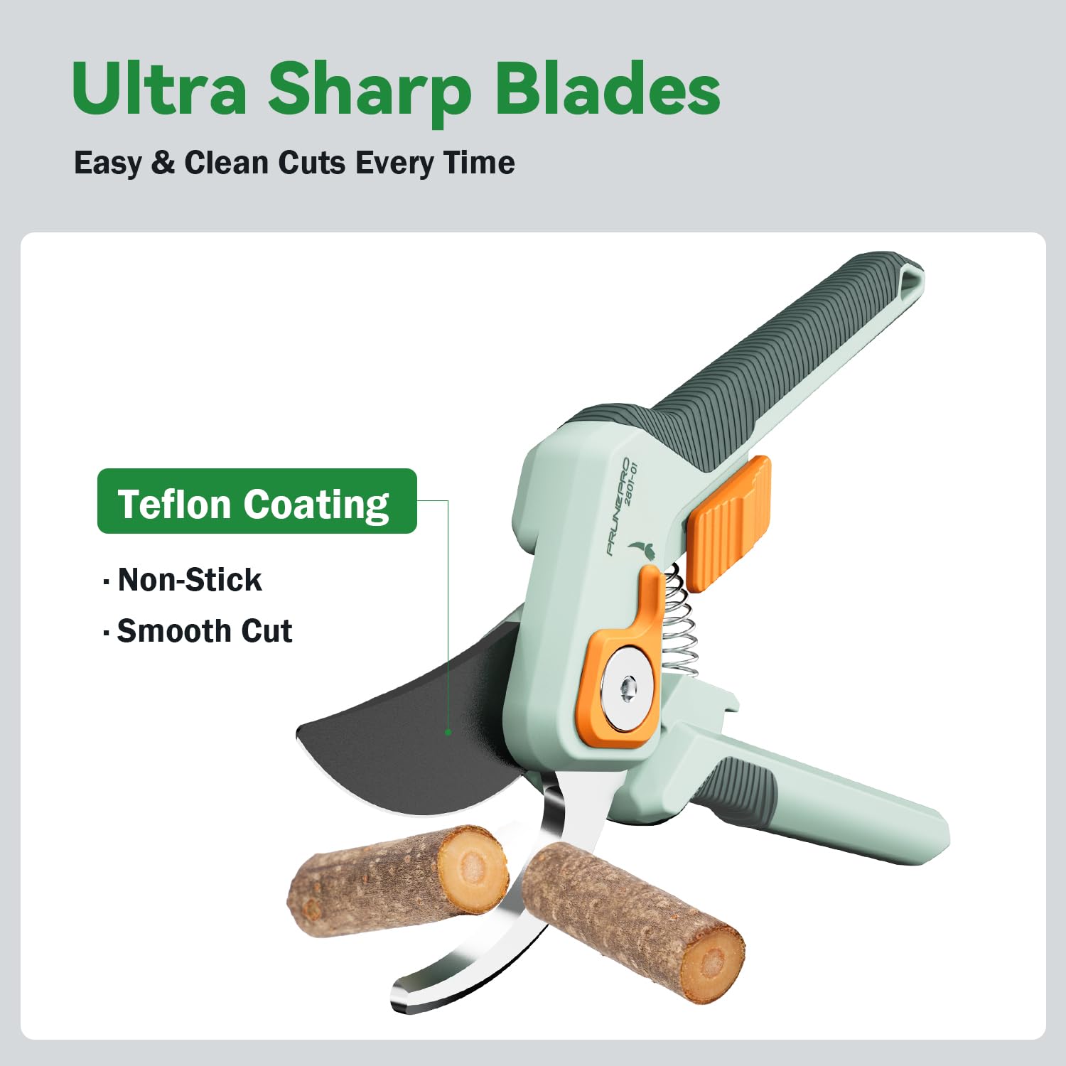 PrunePro pruning shears safety lock engaged during pruning