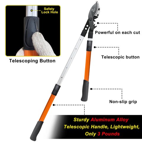 Prunrt hardened anvil steel blade stays sharp for durable pruning.