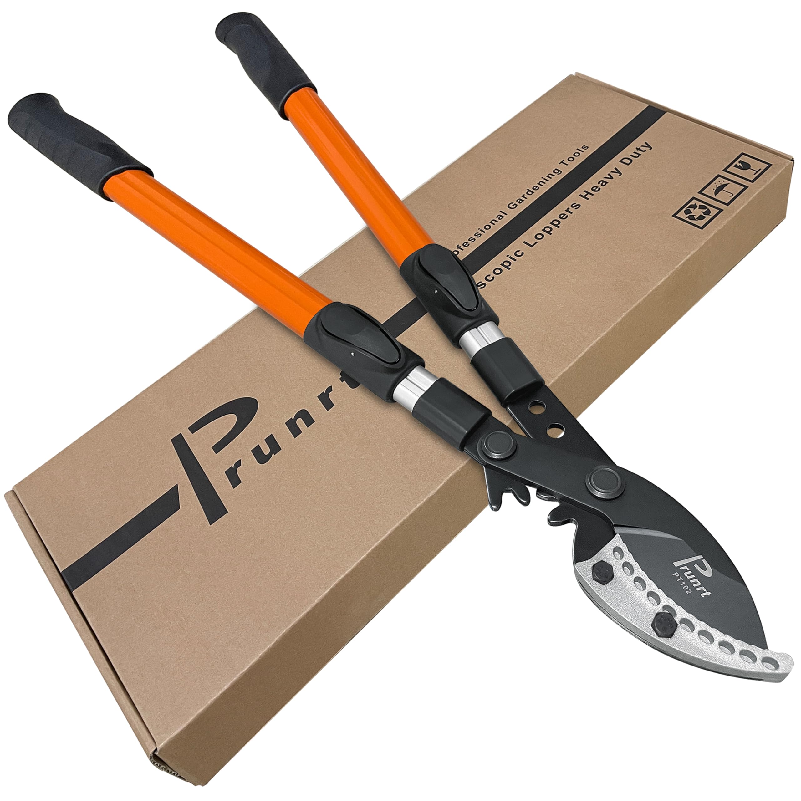 Prunrt loppers extended reach for precise pruning from 26 to 40 inches.