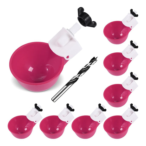 Psarnuk chicken waterer cups eight-pack for reliable flock hydration