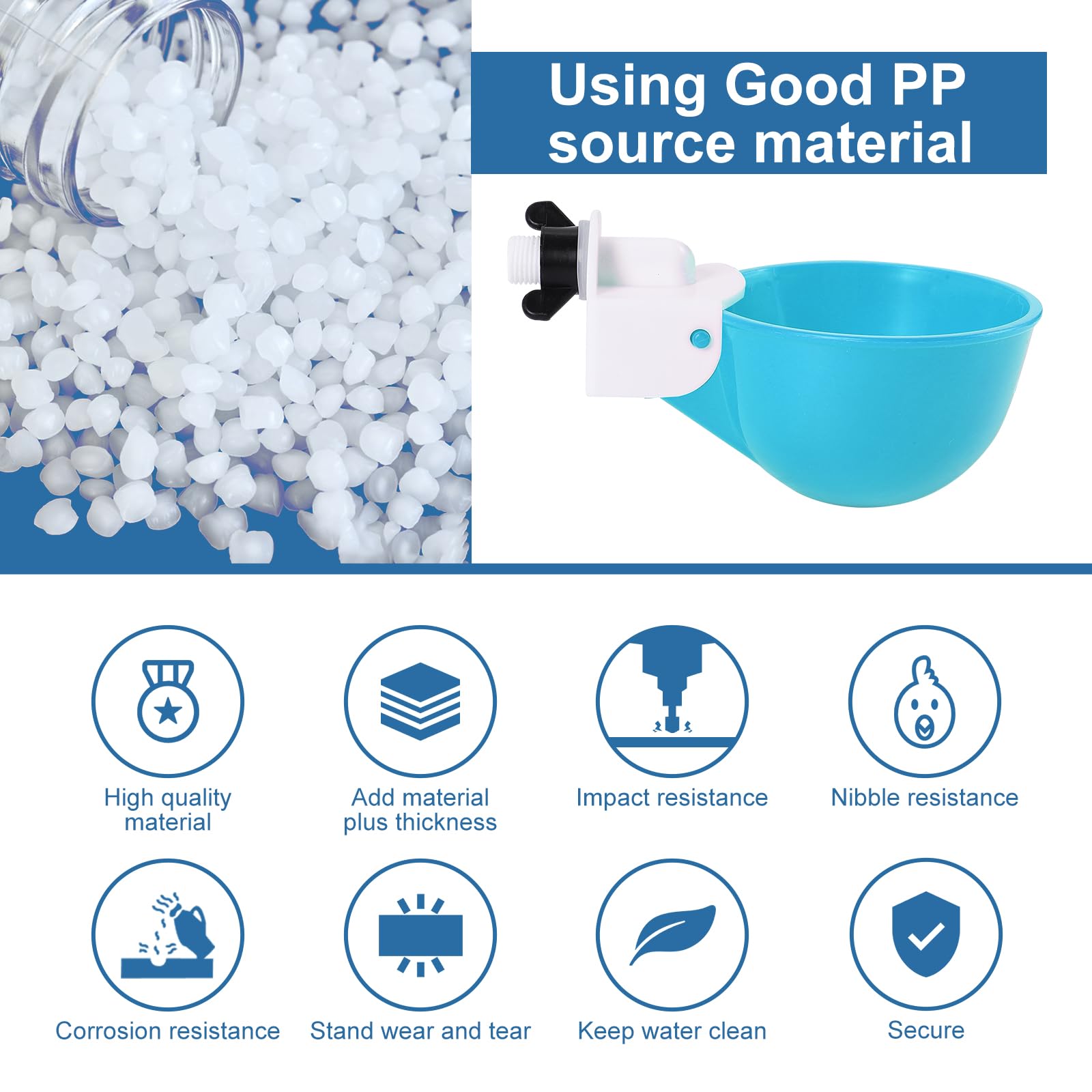 Psarnuk poultry waterer compatible with chickens, ducks, turkeys, and quail