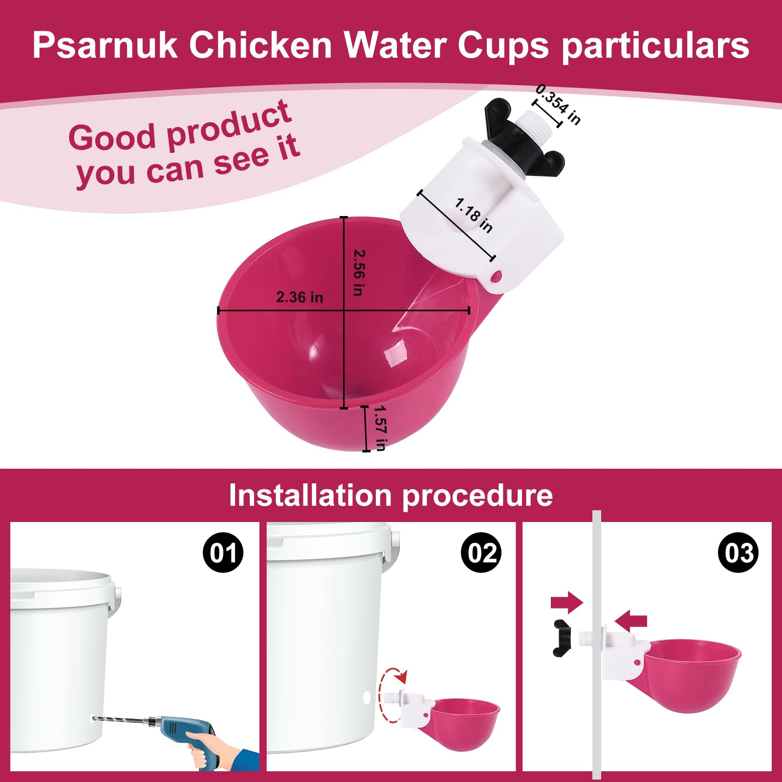 Psarnuk poultry waterer system fits various buckets