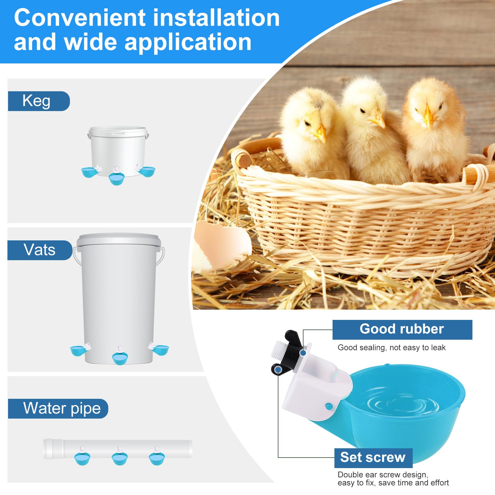 Psarnuk waterer cup close-up shows an easy-clean design