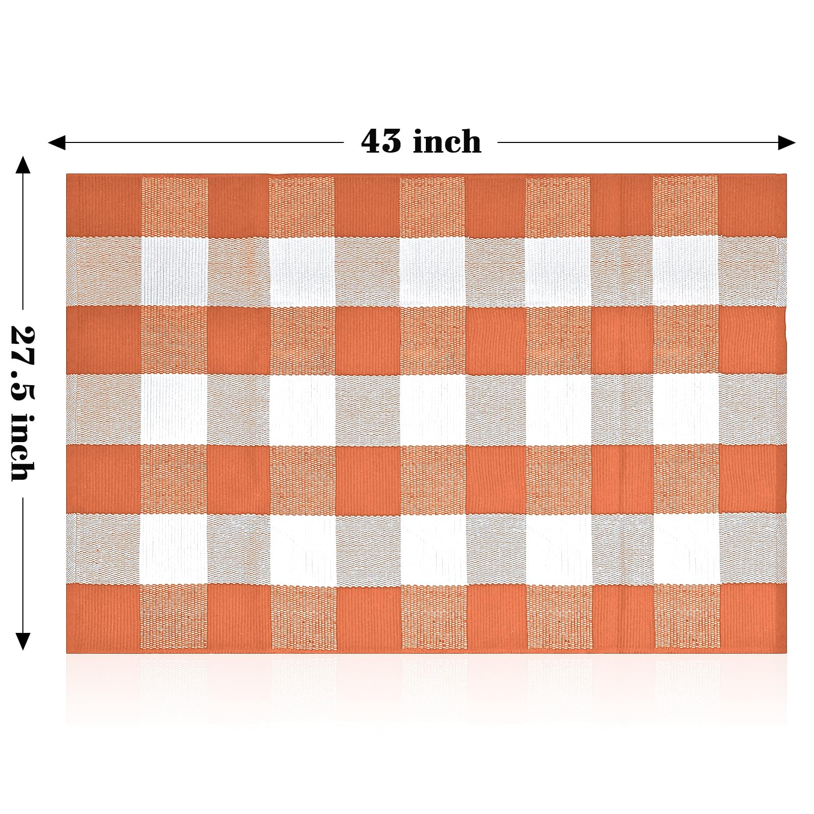 Pseutio Buffalo Plaid Rug in entryway welcomes guests with durable cotton weave.