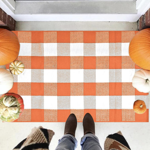 Pseutio Buffalo Plaid Rug works with rug pads for safer placement.