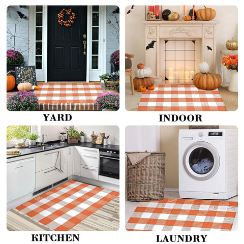 Pseutio Buffalo Plaid Rug is washable for simple maintenance.