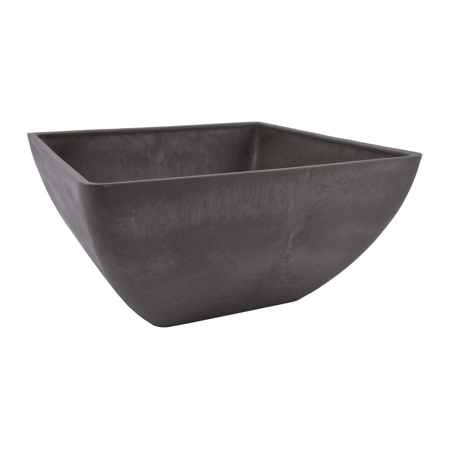 PSW Pot Collection dark charcoal square planter full view shows durable recycled material.