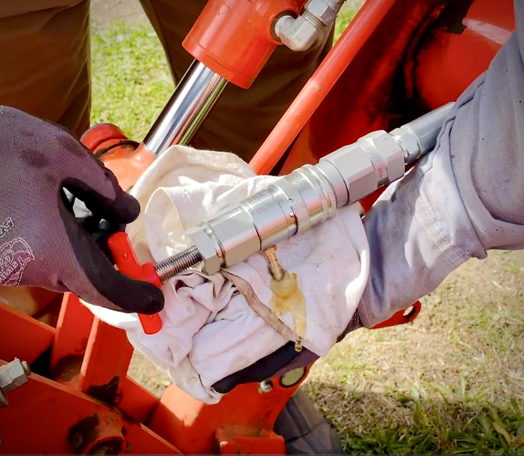 PT Squared Trading Co. compact relief tool stored in a tractor toolbox for easy access.