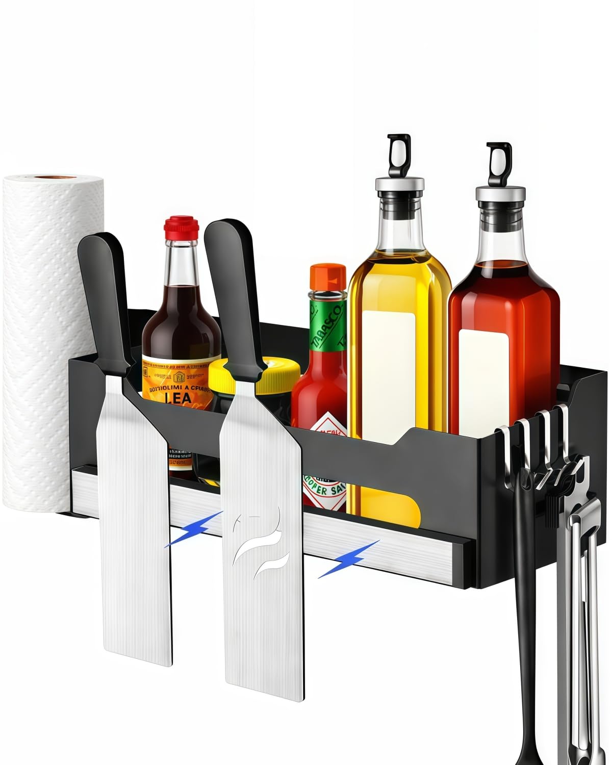 PTALSEAW Blackstone Caddy with deep box design keeps sauces and tools organized for outdoor grilling
