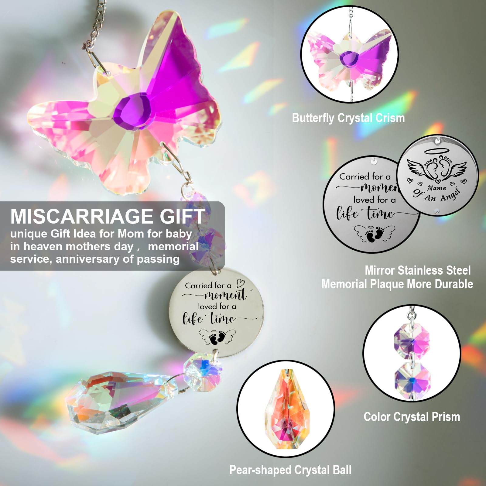 ptcrut butterfly suncatcher memorial keepsake for anniversaries or services