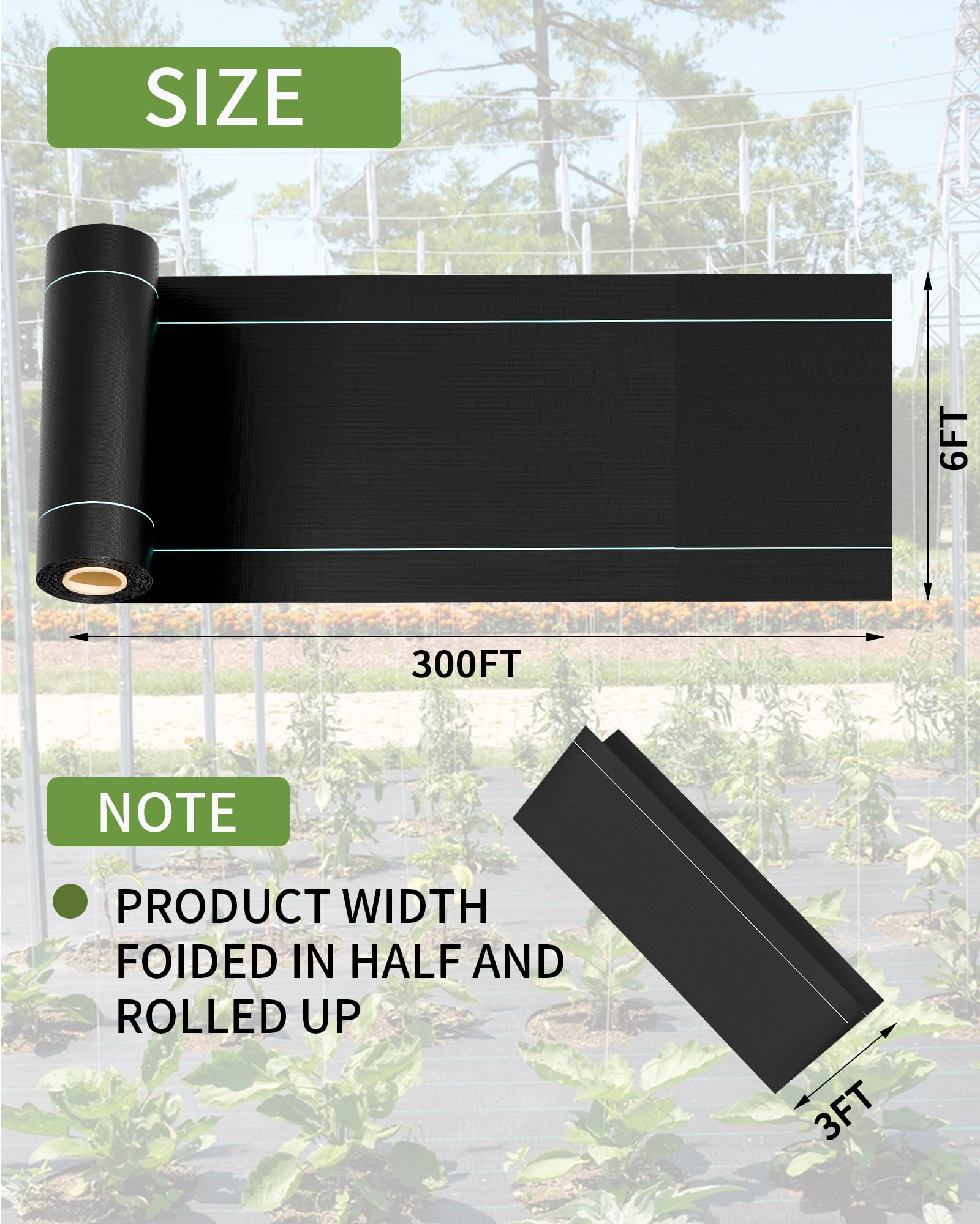 Pterying heavy-duty landscape fabric highlights durable performance for long-lasting outdoor weed blocking.