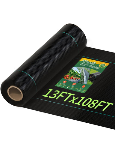 Pterying weed barrier fabric roll blocks weeds while allowing soil to breathe