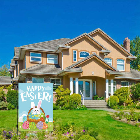 PTFNY Easter flag washable burlap keeps colors vibrant.