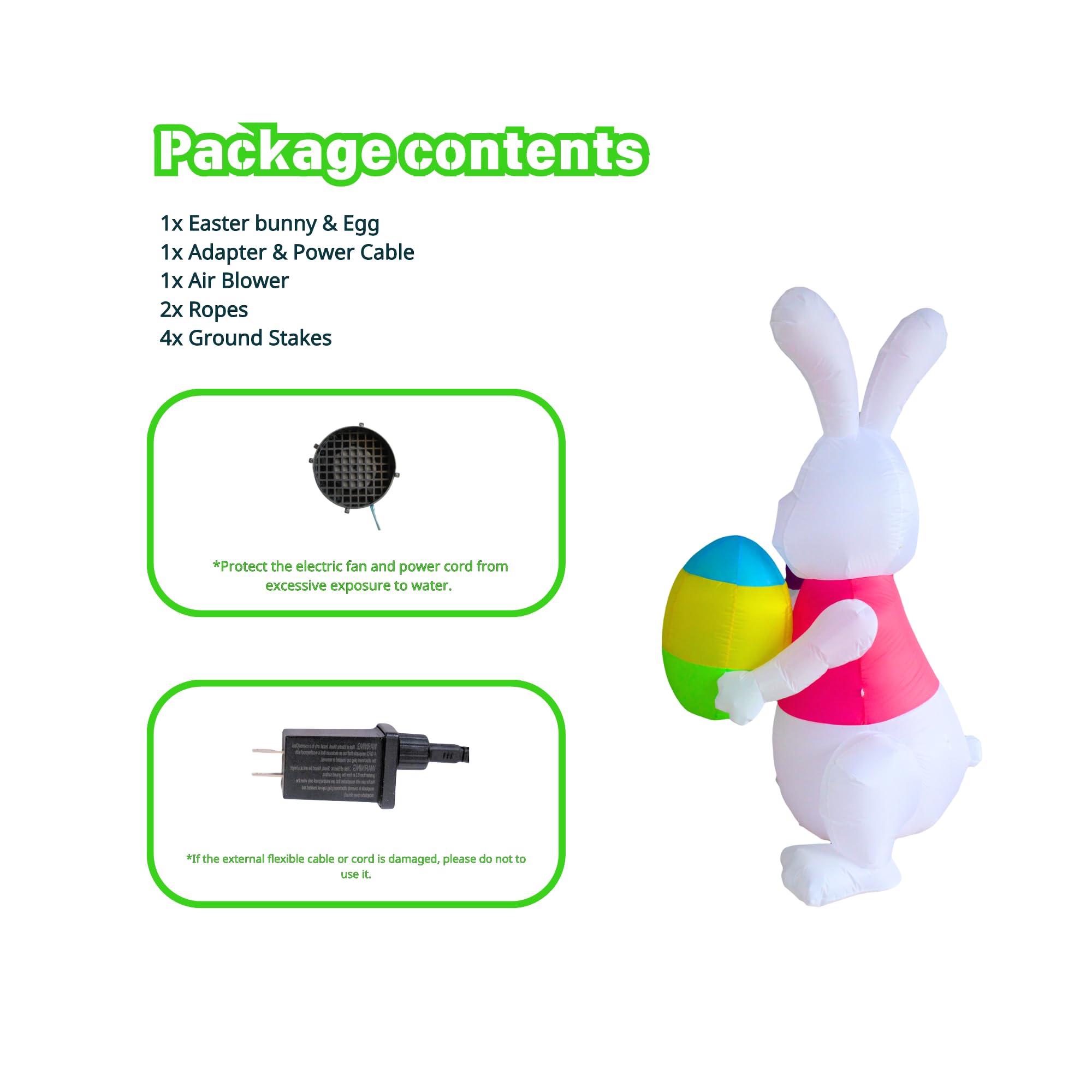 PTS Easter yard decor bunny illuminated to attract attention during spring celebrations.