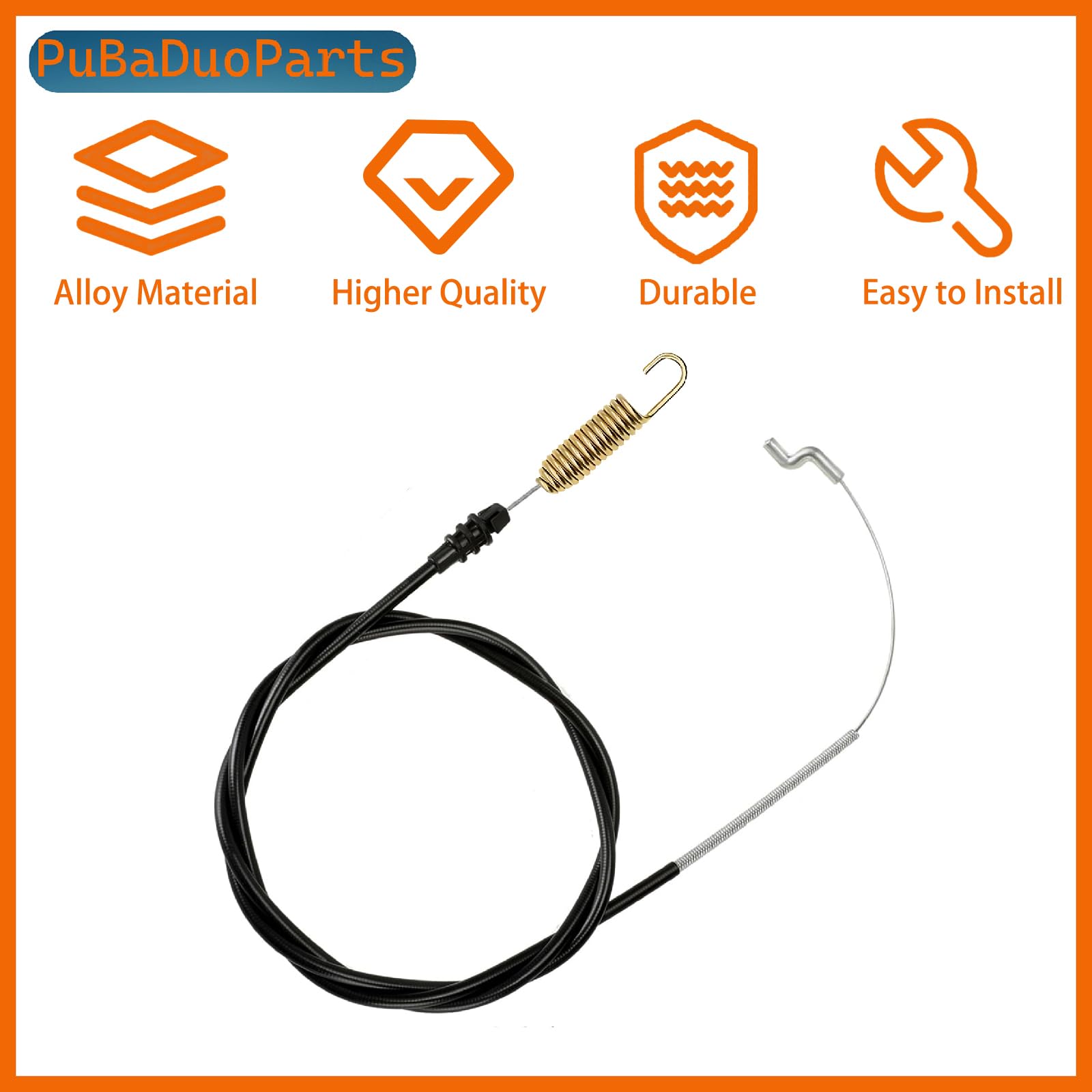 PuBaDuoParts 68-inch length cable, installation-ready, improves drive engagement.